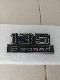 Škoda 135L , 135GL - nový nápis 135 / 5 Speed na zadní čelo