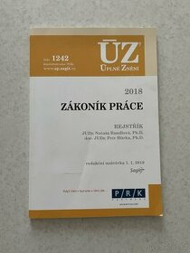 ÚZ č. 1242 - Zákoník práce, rejstřík, 2018