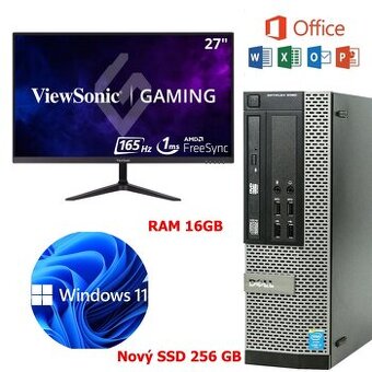 PC SET DELL,i7,16GB RAM,SSD,VIEWSONIC 27´,WIN 11,záruka
