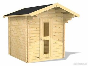 Srubová sauna samostatná se sedlovou střechou