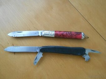 RETRO nože MIKOV 2kusy - červený použitý zachovalý + černý