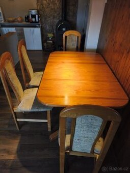 Jídelní stůl +6 židlí masiv