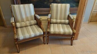 Renovovaná starožitná křesla – empírový / neoklasicistní sty