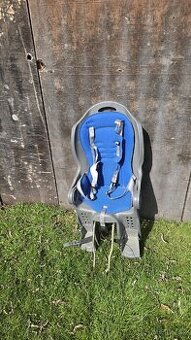 Dětská sedačka na kolo – šedá/modrá, polstrovaná