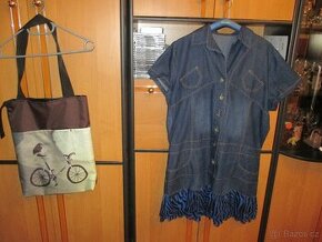 xl -džínové šaty+nová taška na zip