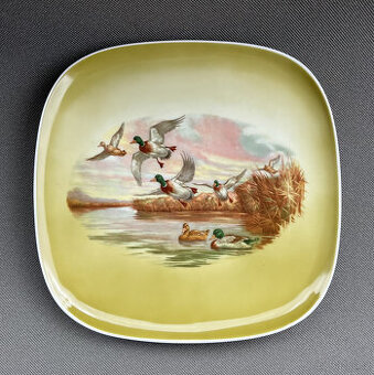 Rosenthal Porcelánový tác, mísa Kachny, 30x30 cm