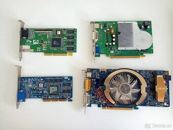 Staré retro grafické karty AGP, PCI, PCIe