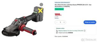 Aku úhlová bruska Ø 125 mm PPWSFA 20-Li C4 NOVÁ ZÁRUKA