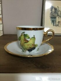 Starožitný porcelán Stará Role, šálek a podšálek