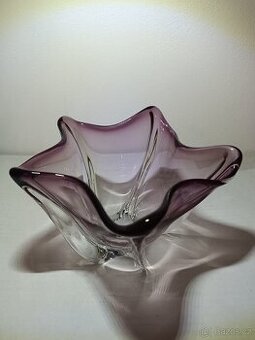 Hutní sklo - mísa vínová