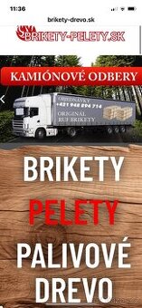 Drevené Brikety Ruf-Kamiónové odbery.