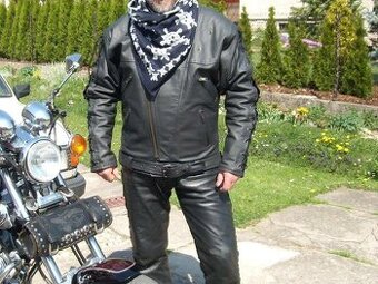 pánská kožená bunda křivák na moto