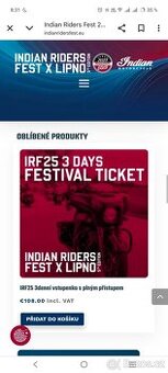 3 vstupenky na INDIAN RIDERS FEST X Lipno