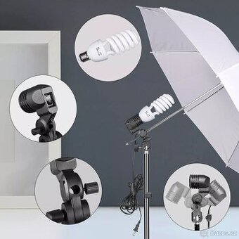 foto sada set světlo osvětlení 4x deštník 3x světla