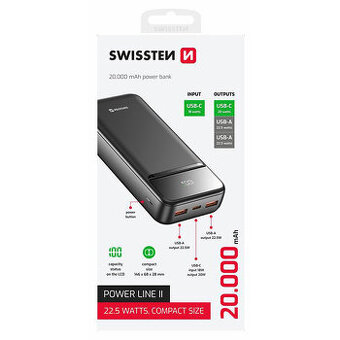 SWISSTEN, Power Bank, POWER LINE II, Li-Pol, 5/9/12V, nabíje