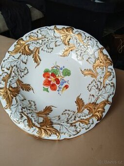 Míšenský hluboký porcelánový talíř dekorativní