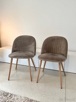 2x sametové jídelní židle