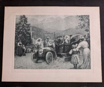 Umělecký list s tiskem+Dvojstránka časopis,císařFJ