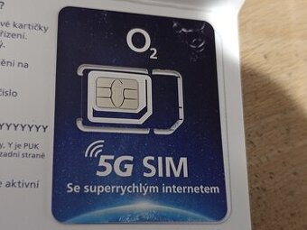 Předplacená O2 SIM karta roční datové připojení 50GB