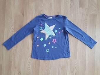 BAVLNĚNÉ TRIČKO S FLITRY • zn. GIRLS vel. 122/127