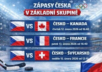 Lístky ZOH 2026 - Česko vs. Kanada / Česko vs. Francie