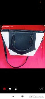 Kabelka taška modrobílá, nová, Horní šířka 42 cm