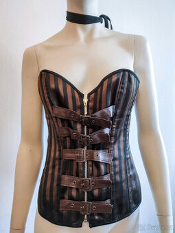 Korzetová vesta Steampunk, Gothic, Vintage Corset Kuroneko