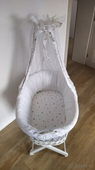 Postýlka proutěný koš Schardt - bílá