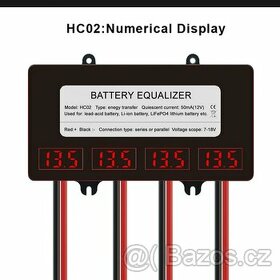 Balancer bateriový 4 baterie, display HC02
