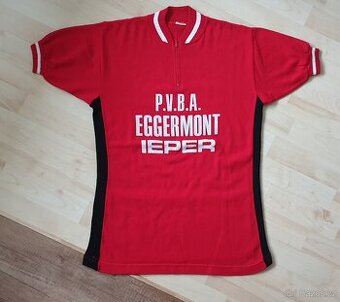 Retro vlněný belgický cyklistický dres