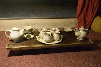 Keramická čajová souprava – ručně točený bílý set