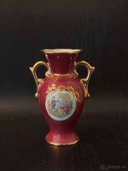 Vínová vintage váza Limoges