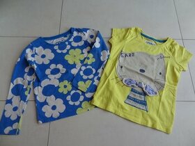 2 TRIČKA NEXT - S KOČKOU A KVĚTINOVÉ vel. 110