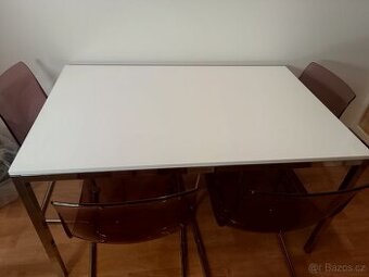 Jídelní stůl Ikea, bílý lesk, 140x90
