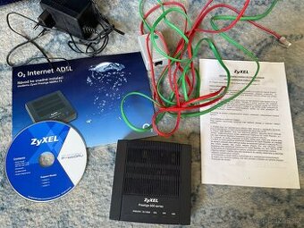 O2 ADSL+ modem Zyxel Prestige USB LAN + rozbočovač +návod
