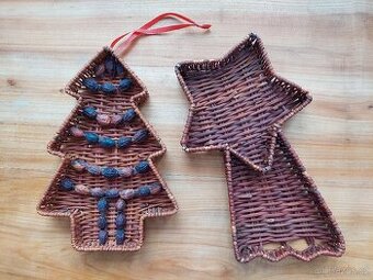 Proutěná miska kometa a závěsná dekorace stromek - SLEVA