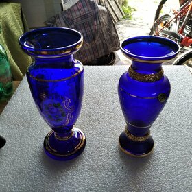 stare vazy kristal hutni novoborske brokove malovane - 1