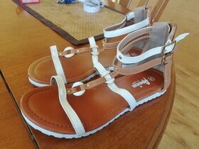 letní boty hnědobílé velikost 34 - 1