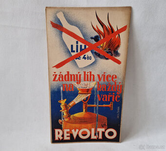 Stará reklamní cedule přislušenství na vařič Revolto ca1930