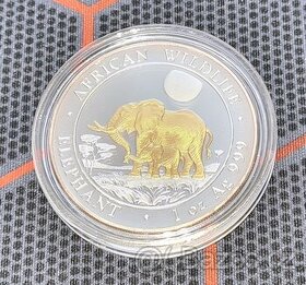 1 oz African Wildlife Elephant 2011 zlacený reliéf