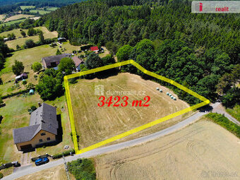 Prodej stavebního pozemku, 3423 m2. Ohrazenice - Jince