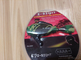 Svítilna za ucho i-Sight dvoudiodová - bílá + zelená, nová