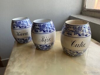 Starožitné Keramické Kuchyňské Nádoby Na Kávu, Cukr A Rýži.