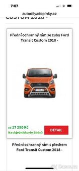 Ochranný rám Ford custom 2022