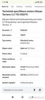 Motor terrano 1 2.7.td