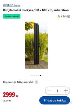 Bočni markýza LIDL - antracit