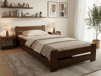 Postel Laura masív 200 x 90 cm včetně šuplíku