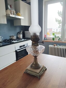 STAROŽITNÁ SECESNÍ PETROLEJOVÁ LAMPA EHRICH & GRAETZ-19.STOL