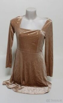 Dámské sametové / třpytivé šaty – NOVÉ S VISAČKOU, vel. S–M