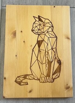 Obraz na dřevěné desce - kočka